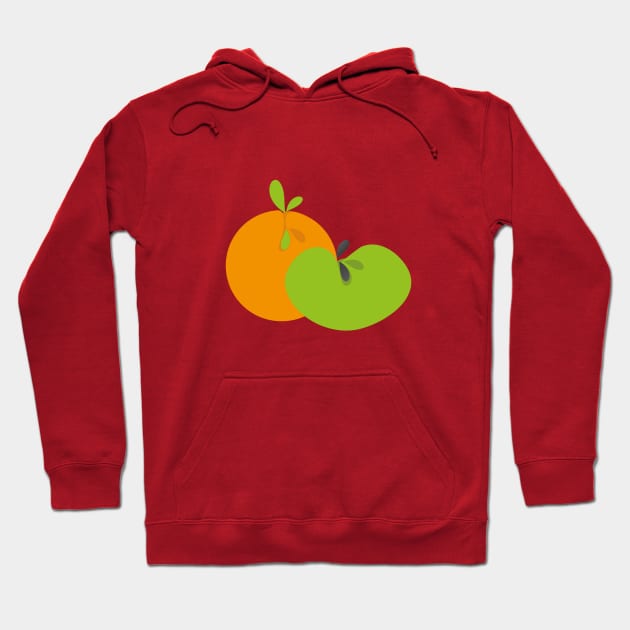 Orange and Apple Pop Art Fruit Hoodie by oknoki